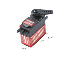 Hitec HSB-9360TH Brushless Digital High Speed HV WITH PAD Titanium Gear, Dual BB Servo (236oz/in | 0.06sec | 1.57 x 0.78 x 1.5