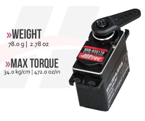 Hitec HSB-9381TH Full Metal Case, Ultra Torque, Brushless, Titanium Gear Servo (472oz/in | 0.14sec | 1.57 x 0.79 x 1.5