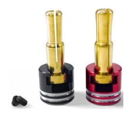 Hobby Details Heatsink Bullet Plug Grips with 4-5mm Bullets (Black/Red) Hobby Details Heatsink Bullet Plug Grips with 4-5mm Bullets (Black/Red)