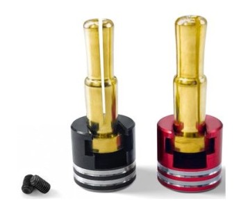 Hobby Details Heatsink Bullet Plug Grips with 4-5mm Bullets (Black/Red)