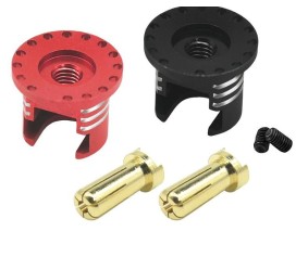 Hobby Details Heatsink Bullet Plug Grips with 5mm Bullets (Black/Red) Low profile 5.0mm Hobby Details Heatsink Bullet Plug Grips with 5mm Bullets (Black/Red) Low profile 5.0mm