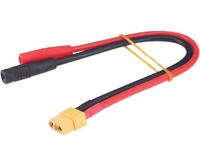 Hobby Details XT60 Female to 4mm Female Bullet Charge Lead Adapter, 12 AWG, L=15cm (6