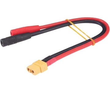 Hobby Details XT60 Female to 4mm Female Bullet Charge Lead Adapter, 12 AWG, L=15cm (6
