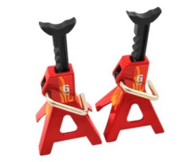 Hobby Details 6 TON Scale Adjustable Height Metal Jack Stand 73x50.5x44.5mm (2)