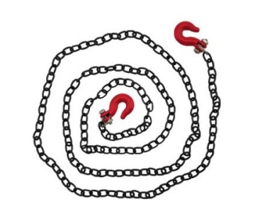 Hobby Details 1/10 RC Crawler Accessories Tow Chain with Red Hooks, Black Chain: 890mm