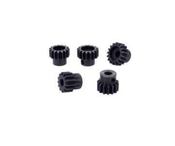 Hobby Details Mod 1 Steel Pinion Gear - Black for 5mm shaft with M4 set screw (30T)