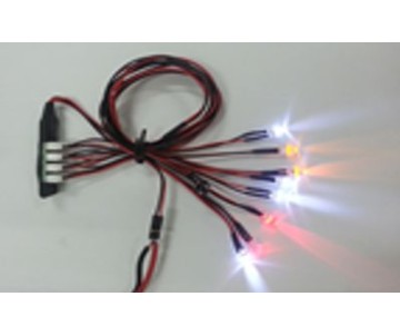 Hobby Details LED RC Lights, 10 Lamps with Socket - White, Yellow, Red Lights