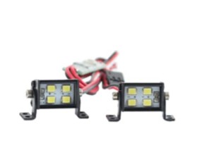 Hobby Details 1/10 Double Row Spot Lights - 4 LED (White) 5-8V, Roof Mount, Receiver Plug 17x10.3mm  (2)