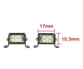 Hobby Details 1/10 Double Row Spot Lights - 4 LED (White) 5-8V, Roof Mount, Receiver Plug 17x10.3mm  (2)