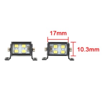 Hobby Details 1/10 Double Row Spot Lights - 4 LED (White) 5-8V, Roof Mount, Receiver Plug 17x10.3mm  (2)