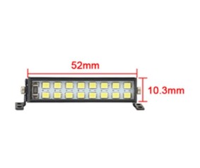 Hobby Details 1/10 Double Row Light Bar - 16 LED (White) 5-8V, Roof Mount, Receiver Plug 52x10.3mm