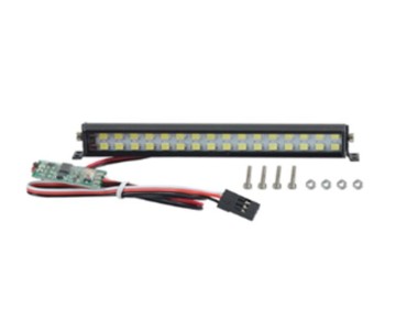 Hobby Details 1/10 Double Row Light Bar - 32 LED (White) 5-8V, Roof Mount, Receiver Plug 102x10.3mm