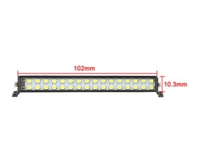Hobby Details 1/10 Double Row Light Bar - 32 LED (White) 5-8V, Roof Mount, Receiver Plug 102x10.3mm