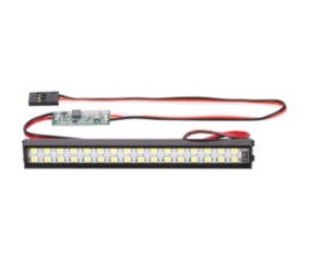 Hobby Details 1/10 Double Row Light Bar - 48 LED (White) 5-8V, Roof Mount, Receiver Plug 146.7x10.3mm