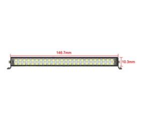 Hobby Details 1/10 Double Row Light Bar - 48 LED (White) 5-8V, Roof Mount, Receiver Plug 146.7x10.3mm