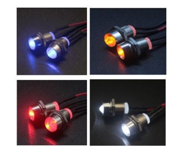 Hobby Details 1/10 RC Body, Front LED Light (White) 5-8V,  5mm, Receiver Plug (2) 