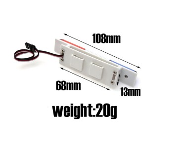 Hobby Details Square Police Light 1/10 & 1/8 RC 105mm x 13mm