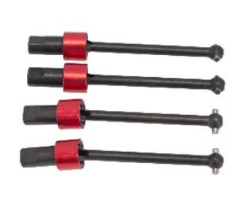 Hobby Details Traxxas 1/18 Teton Aluminum Front & Rear CVD Driveshafts (4) - Red - Replaces TRA7650