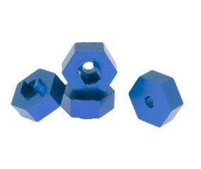 Hobby Details Traxxas 1/18 Teton Aluminum Hex Adaptor (4) - Blue - Replaces TRA7669