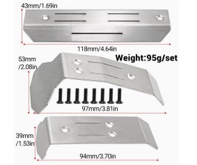 Hobby Details Stainless Steel Chassis Skid Plate for Mini Maxx - 3 Parts