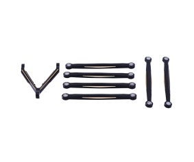 Hobby Details Aluminum Lower Tie Rod Set B-Style for Axial SCX24 Jeep Wrangler (7)(Black/Gold)