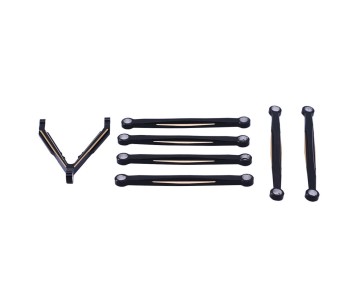 Hobby Details Aluminum Lower Tie Rod Set B-Style for Axial SCX24 Jeep Wrangler (7)(Black/Gold)