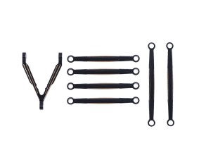 Hobby Details Aluminum Lower Tie Rod Set B-Style for Axial SCX24 Jeep Wrangler (7)(Black/Gold)