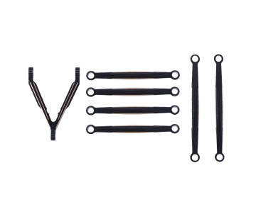 Hobby Details Aluminum Lower Tie Rod Set B-Style for Axial SCX24 Jeep Wrangler (7)(Black/Gold)