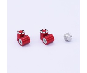 Hobby Details Aluminum SCX24 Scale Wheel Nuts (4)(Red) with installation tool