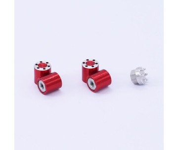 Hobby Details Aluminum SCX24 Scale Wheel Nuts (4)(Red) with installation tool