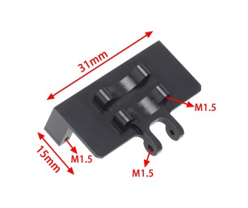 Hobby Details Aluminum Servo Mount for SCX24 (Fits EMAX ES08MA Servo)(1)(Black)