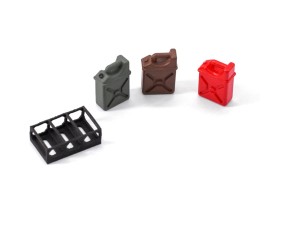 Hobby Details Plastic Mini Oil Tanks with Carriage Base for SCX24 22.8x14.2x7.5mm - 4 pcs