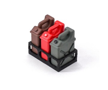 Hobby Details Plastic Mini Oil Tanks with Carriage Base for SCX24 22.8x14.2x7.5mm - 4 pcs