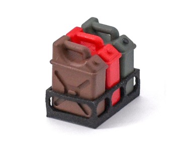 Hobby Details Plastic Mini Oil Tanks with Carriage Base for SCX24 22.8x14.2x7.5mm - 4 pcs