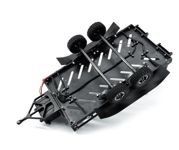 Hobby Details 1/16 to 1/18 Trailer with LED Lights (Trailer Bed 30 x 16 x 8.5 cm)(Ramps 12 x 4 cm) - Black