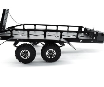 Hobby Details 1/16 to 1/18 Trailer with LED Lights (Trailer Bed 30 x 16 x 8.5 cm)(Ramps 12 x 4 cm) - Black