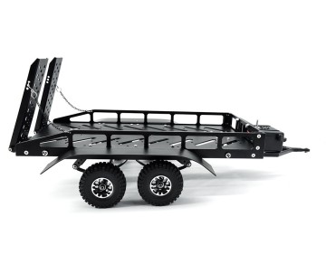Hobby Details 1/16 to 1/18 Trailer with LED Lights (Trailer Bed 30 x 16 x 8.5 cm)(Ramps 12 x 4 cm) - Black