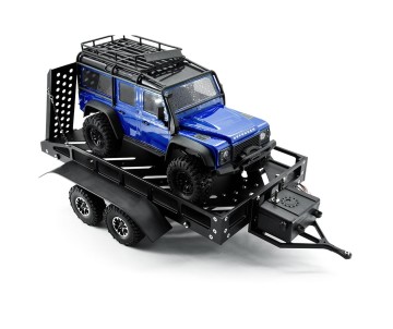 Hobby Details 1/16 to 1/18 Trailer with LED Lights (Trailer Bed 30 x 16 x 8.5 cm)(Ramps 12 x 4 cm) - Black