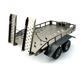 Hobby Details 1/16 to 1/18 Trailer with LED Lights (Trailer Bed 30 x 16 x 8.5 cm)(Ramps 12 x 4 cm) - Ti-Color