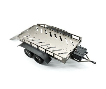 Hobby Details 1/16 to 1/18 Trailer with LED Lights (Trailer Bed 30 x 16 x 8.5 cm)(Ramps 12 x 4 cm) - Ti-Color