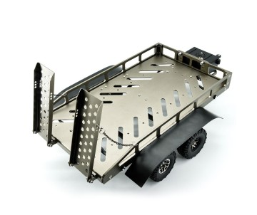 Hobby Details 1/16 to 1/18 Trailer with LED Lights (Trailer Bed 30 x 16 x 8.5 cm)(Ramps 12 x 4 cm) - Ti-Color