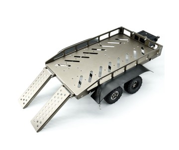 Hobby Details 1/16 to 1/18 Trailer with LED Lights (Trailer Bed 30 x 16 x 8.5 cm)(Ramps 12 x 4 cm) - Ti-Color