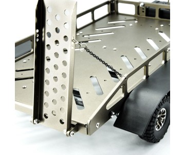 Hobby Details 1/16 to 1/18 Trailer with LED Lights (Trailer Bed 30 x 16 x 8.5 cm)(Ramps 12 x 4 cm) - Ti-Color