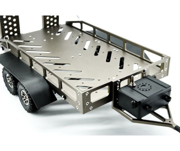 Hobby Details 1/16 to 1/18 Trailer with LED Lights (Trailer Bed 30 x 16 x 8.5 cm)(Ramps 12 x 4 cm) - Ti-Color