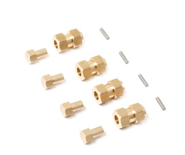 Hobby Details Traxxas 1/18 TRX-4M Brass Hex Extensions (4)  Hex: 7.0mm, Width: 10mm, Weight: 13.8g