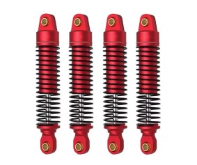 Hobby Details Traxxas 1/18 TRX-4M Aluminum Front & Rear Shocks - Red (4) Collared and Threaded for Adjustments