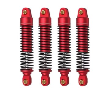Hobby Details Traxxas 1/18 TRX-4M Aluminum Front & Rear Shocks - Red (4) Collared and Threaded for Adjustments