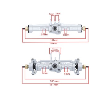 Hobby Details 1/18 TRX-4M Aluminum Front & Rear Axles - Black (2)