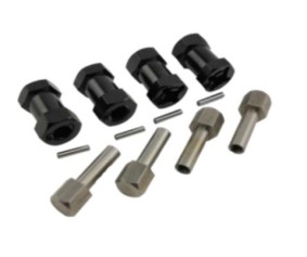 Hobby Details Wheel Hex Adaptor Extensions 12x20mm Screw: M8x24.5mm - Black (4)