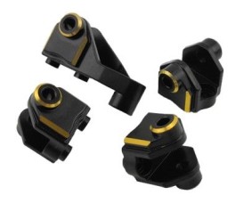 Hobby Details Traxxas TRX-4 Brass Axle Mount Set (Complete) (Front & Rear) (For Suspension Links) - Black, Weight: 56g - Replaces TRA8227